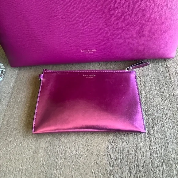 Kate Spade Molly Tote with Wristlet Metallic Pink - Picture 8 of 17